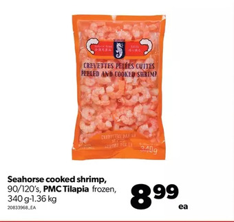 Real Canadian Superstore Seahorse cooked shrimp, pmc tilapia offer