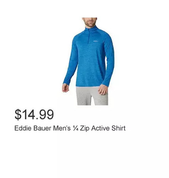 Costco Eddie bauer men’s ¼ zip active shirt offer