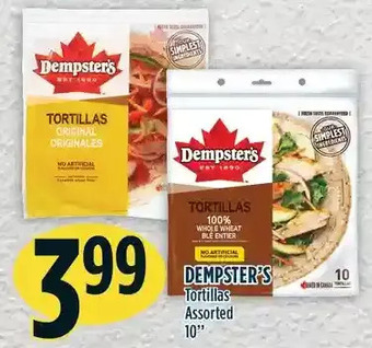 Marché Adonis Dempster's tortillas 10" offer
