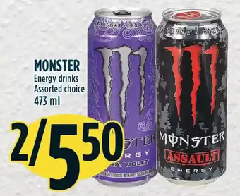 Marché Adonis Monster energy drinks offer