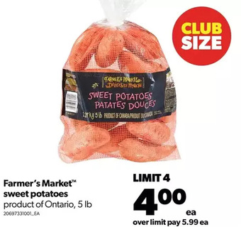 Real Canadian Superstore Farmer's market sweet potatoes offer