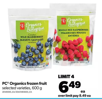 Real Canadian Superstore Pc organics frozen fruit offer