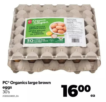 Real Canadian Superstore Pc organics large brown eggs offer