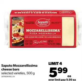 Real Canadian Superstore Saputo mozzarellissima cheese bars offer