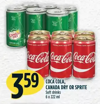Marché Adonis Coca cola, canada dry or sprite soft drinks offer