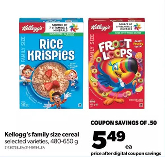 Real Canadian Superstore Kellogg's family size cereal offer