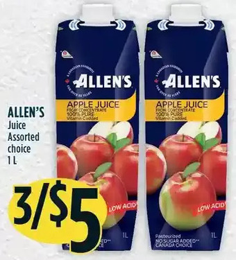 Marché Adonis Allen's juice offer