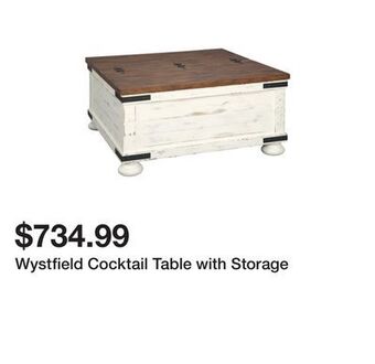 Ashley Furniture Wystfield cocktail table with storage offer