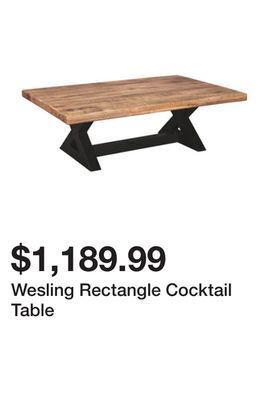 Ashley Furniture Wesling rectangle cocktail table offer