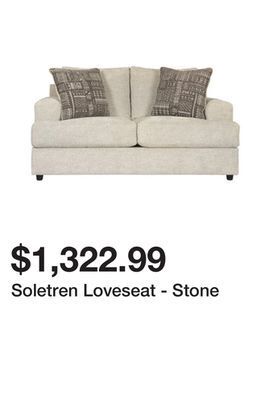 Ashley Furniture Soletren loveseat - stone offer