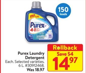 Walmart Purex laundry detergent offer