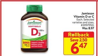 Walmart Jamieson vitamin d or c offer