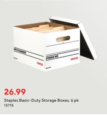 Staples Staples basic - duty storage boxes, 6 pk offer