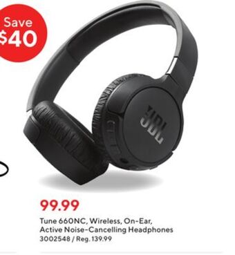 Staples Jbl tune 660nc - wireless, on-ear, active noise-cancelling headphones offer