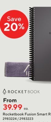 Staples Rocketbook fusion smart reusable notebook offer