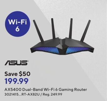 Staples Asus ax5400 dual-band wi-fi 6 gaming router offer