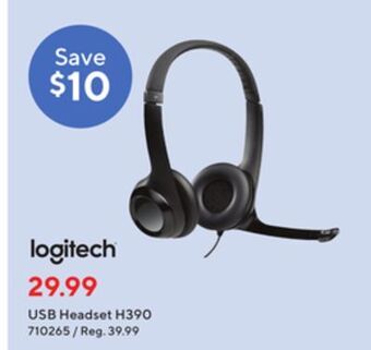 Staples Logitech usb headset h390 offer