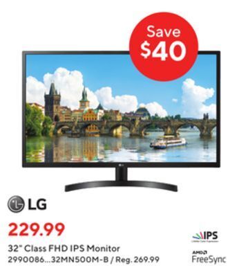 Staples Lg 32" class fhd ips monitor offer