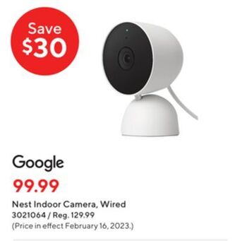 Staples Google nest indoor camera, wired offer