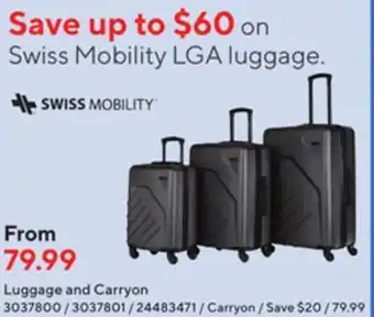 Staples Swiss mobility luggage and carryon offer