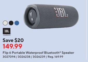 Staples Jbl flip 6 portable waterproof bluetooth speaker offer