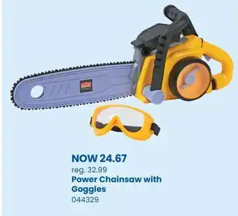 Toys R us Just like home power chainsaw with goggles offer