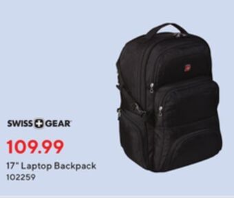 Staples Swiss + gear 17" laptop backpack offer