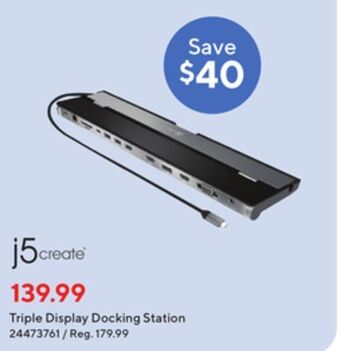 Staples J5create triple display docking station offer