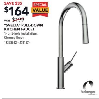 Lowe's Belanger "svelta" pull-down kitchen faucet offer