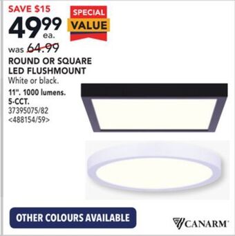 Lowe's Canarm round or square led flushmount 11" offer