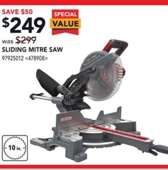 Lowe's Craftsman sliding mitre saw offer