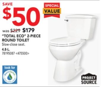 Lowe's Project source "total eco" 2-piece round toilet offer