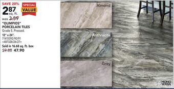 Lowe's Mono serra "olimpios" porcelain tiles 12" x 24" offer