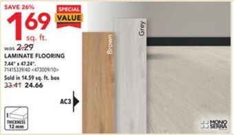 Lowe's Mono serra laminate flooring, 7.44" x 47.24". offer