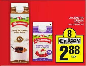 Food Basics Lactantia cream offer