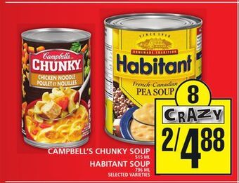 Food Basics Campbell's chunky soup or habitant soup offer