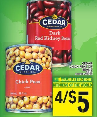 Food Basics Cedar chick peas or beans offer