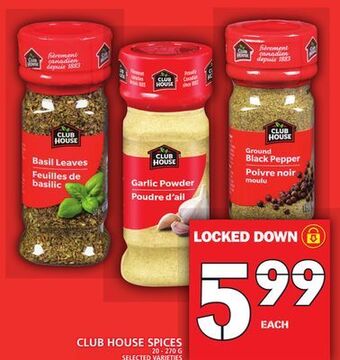 Food Basics Club house spices offer