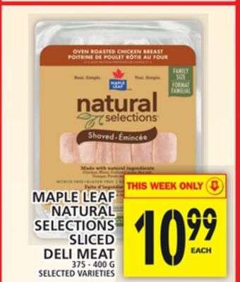 Food Basics Maple leaf natural selections sliced deli meat offer