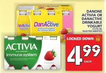 Food Basics Danone activia or danactive drinkable yogurt offer