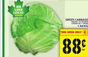Food Basics Green cabbage offer