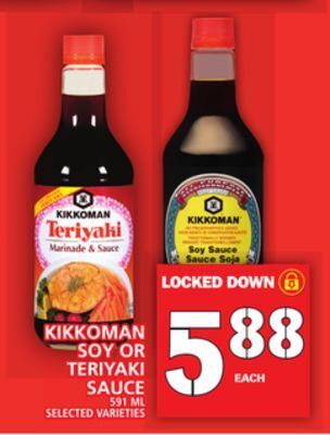 Food Basics Kikkoman soy or teriyaki sauce offer