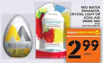 Food Basics Mio water enhancer, crystal light or kool-aid drink mix offer