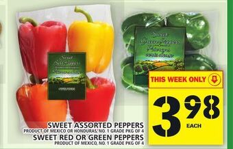 Food Basics Sweet assorted peppers or sweet red or green peppers offer