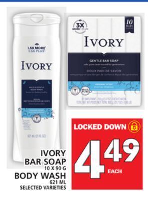 Food Basics Ivory bar soap or body wash offer