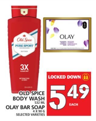 Food Basics Old spice body wash or olay bar soap offer