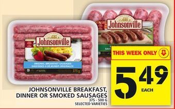 Food Basics Johnsonville breakfast, dinner or smoked sausages offer