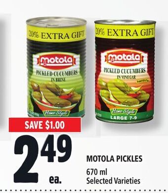 Metro Motola pickles offer