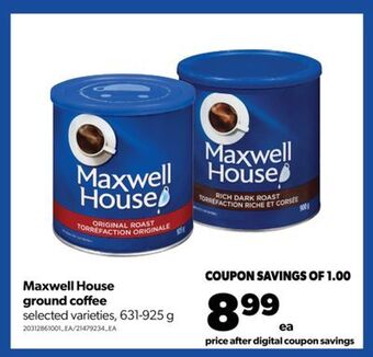 Real Canadian Superstore Maxwell house ground coffee, 631-925 g offer