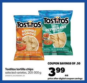 Real Canadian Superstore Tostitos tortilla chips, 205-300 g offer